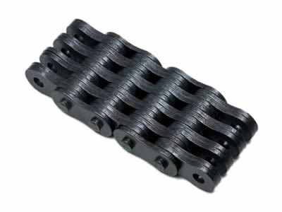 A piece of carbon steel leaf chains on the white background.