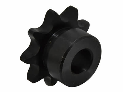 A piece of single strand carbon steel type B double pitch sprocket on the white background.