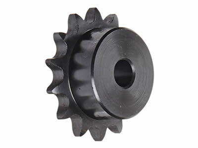 A piece of carbon steel type B double pitch sprocket on the white background.