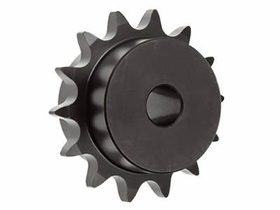 A piece of carbon steel Type C double pitch sprocket on the white background.