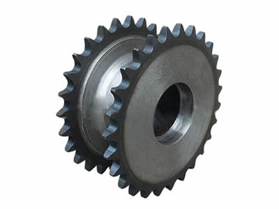 A type A standard double single sprocket on the white background.