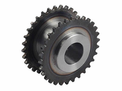 A type B standard double single sprocket on the white background.
