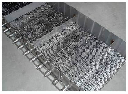 An eye link conveyor belts with side guard edge