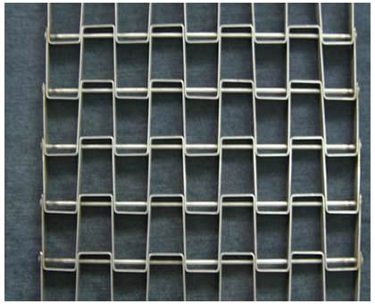 A piece of flat wire conveyor belt with welded edge