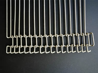 A piece of rod network belt with double loop edge.