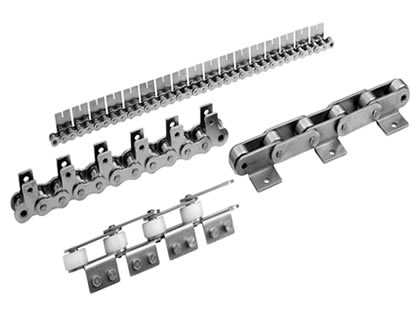 Four different roller chains with different flange.