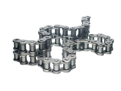 Two pieces of roller chain.